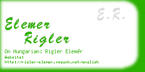 elemer rigler business card